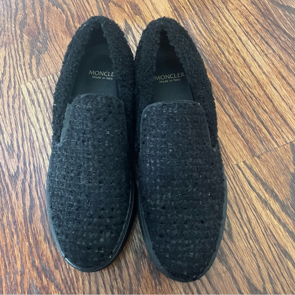 Brand New Moncler New Roseline Slip On Shoes Loafers in Black Size 37 Italian